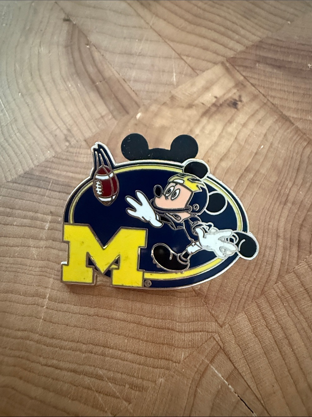 Michigan Fans! Michigan Mickey Football Enamel Pin Disney Park Exclusive